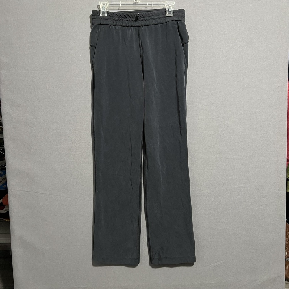 Lululemon Track Pants Womens 6 Gray Straight Leg Elastic Waist Lounge Gym